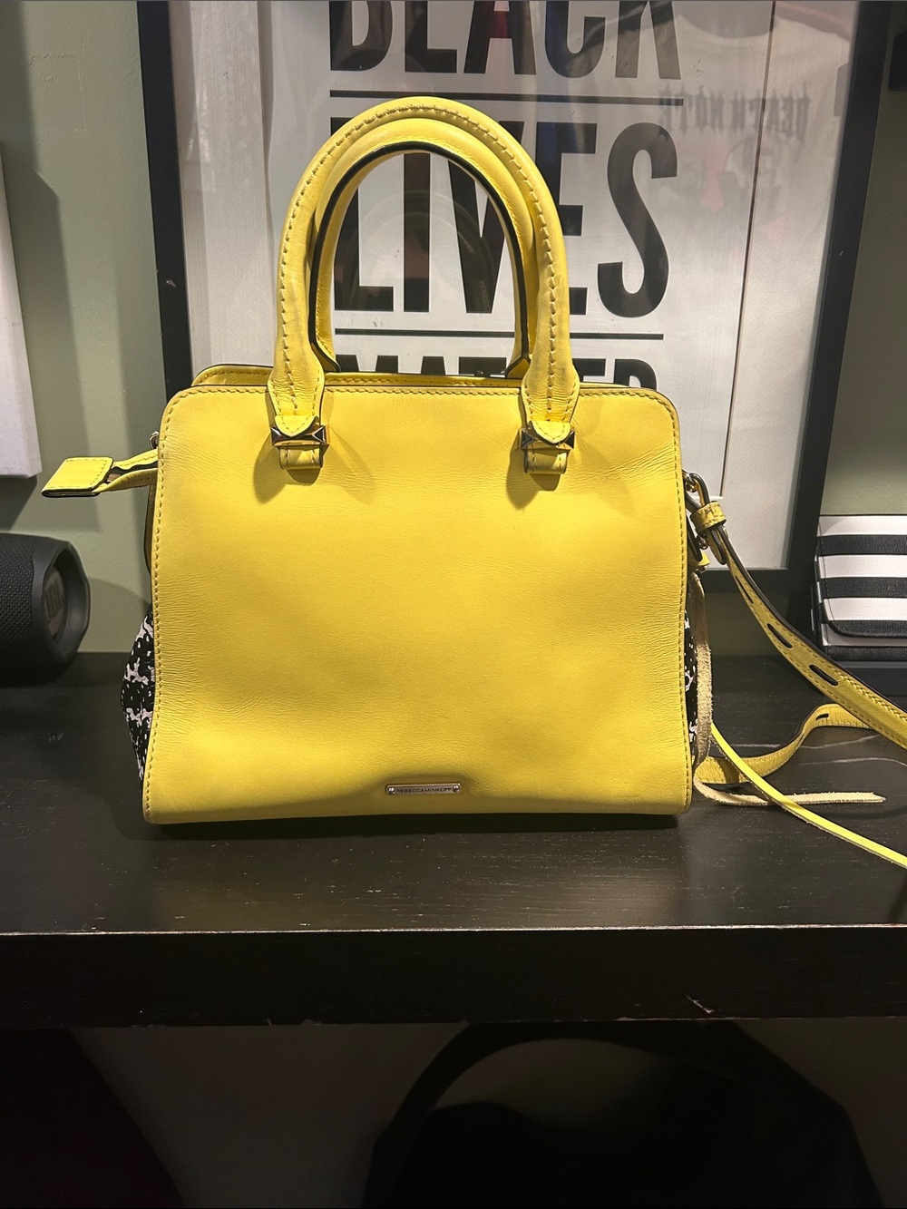 Yellow Rebecca Minkoff Structured Top-Handle Satchel - Women Bags